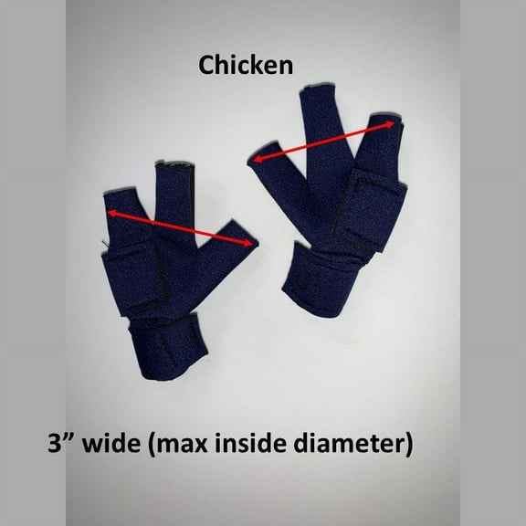 Birdy Bootie Chicken Bootie Protective Neoprene Shoe, Navy, 3" Max Inside Width