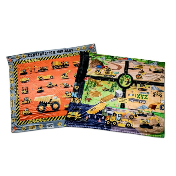 BirdyBoutique Construction Throw Blanket for Toddlers – Soft Minky, Preschool Age 3+