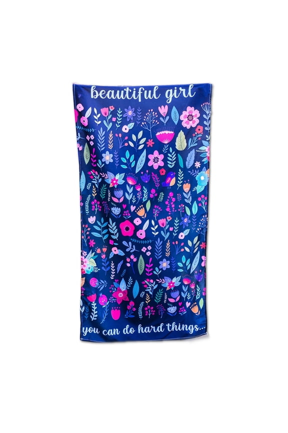 “Beautiful Girl You Can Do Hard Things” Tapestry – 40" x 20" Wall Art