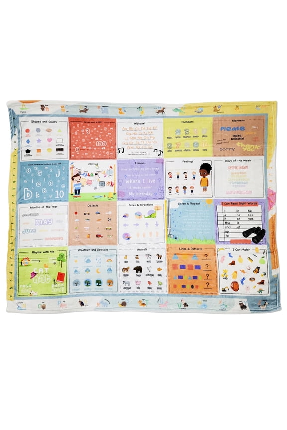 Kindergarten Learning Blanket – 50x60 Educational Throw for Toddlers & Preschool