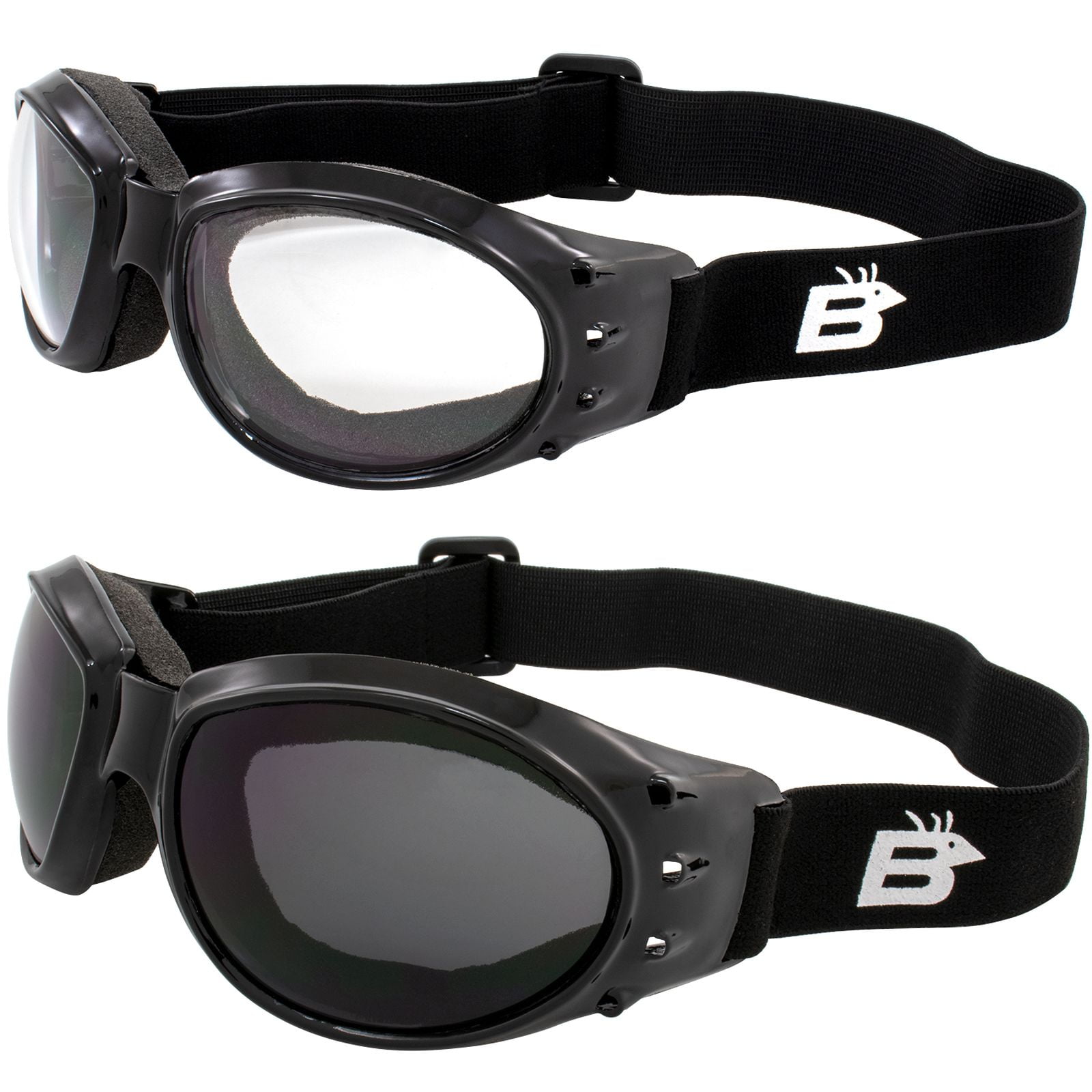 Birdz Wing – Lunettes De Ski Et Sports – Monture Noire – Verres Fumés – Protection Rembourrée
