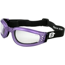 Birdz Eyewear Cardinal Women's Padded Floating Goggles Translucent Purple Frames + Clear Lens
