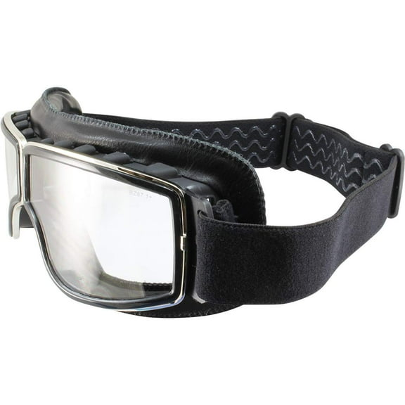 Birdz Eyewear Condor Sport Padded Motorcycle Riding Goggles Black Frame with Clear Lens