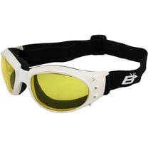 Birdz Eyewear Eagle Padded Motorcycle Riding Goggles White Frame with Anti-Fog Clear Lens