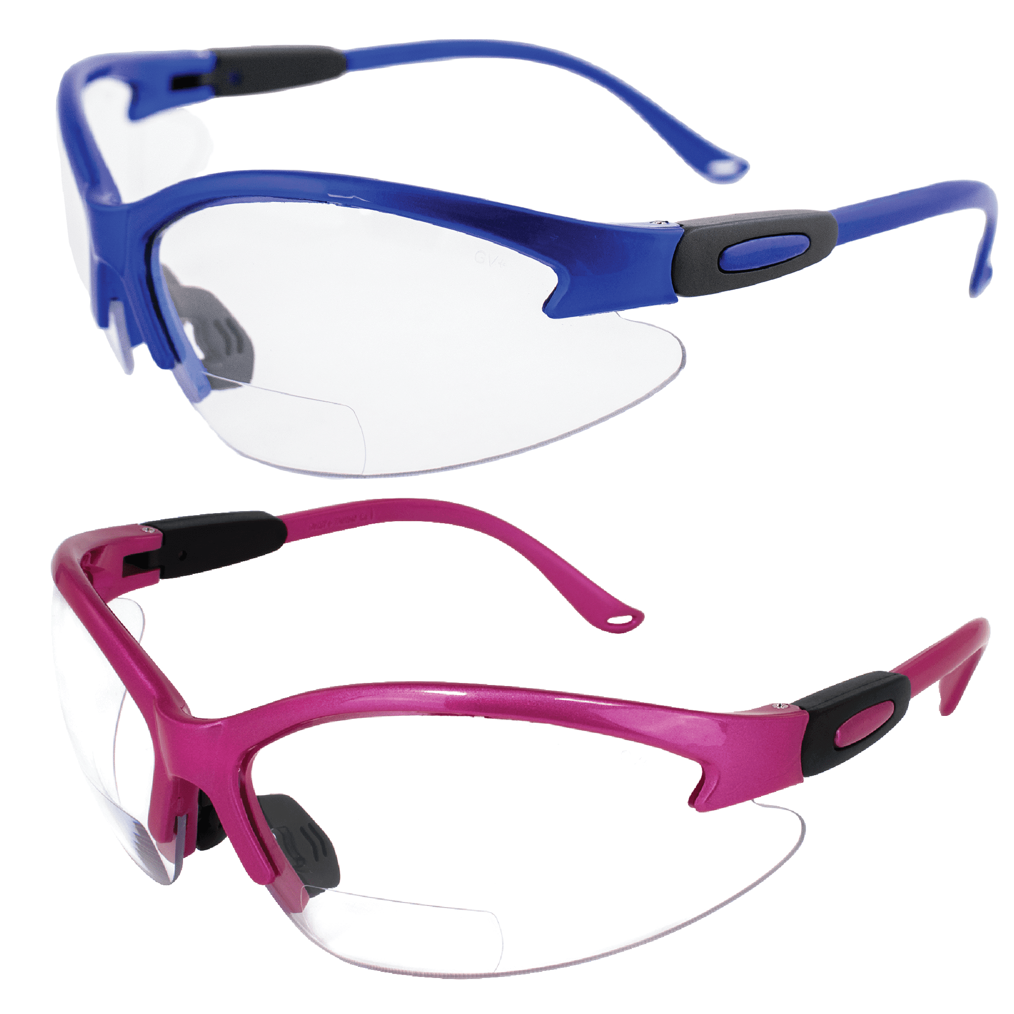 Birdz Eyewear Flamingo Safety Glasses for Nurses Dental Assistant Glasses Shooting  Sunglasses for Women Ladies Men 2 Pairs Black Hot Pink & Blue Frames  w/Clear Lens 2.0+ Magnification 