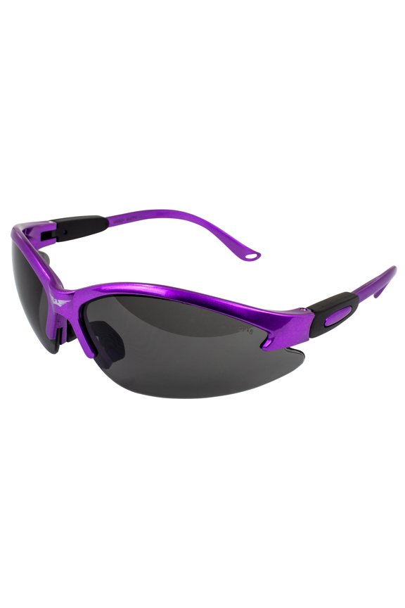 Eyewear Flamingo Safety Glasses for Nurses Dental Assistant Glasses Shooting Sunglasses for Women Ladies Men Black Purple Frame w/Smoke Lens