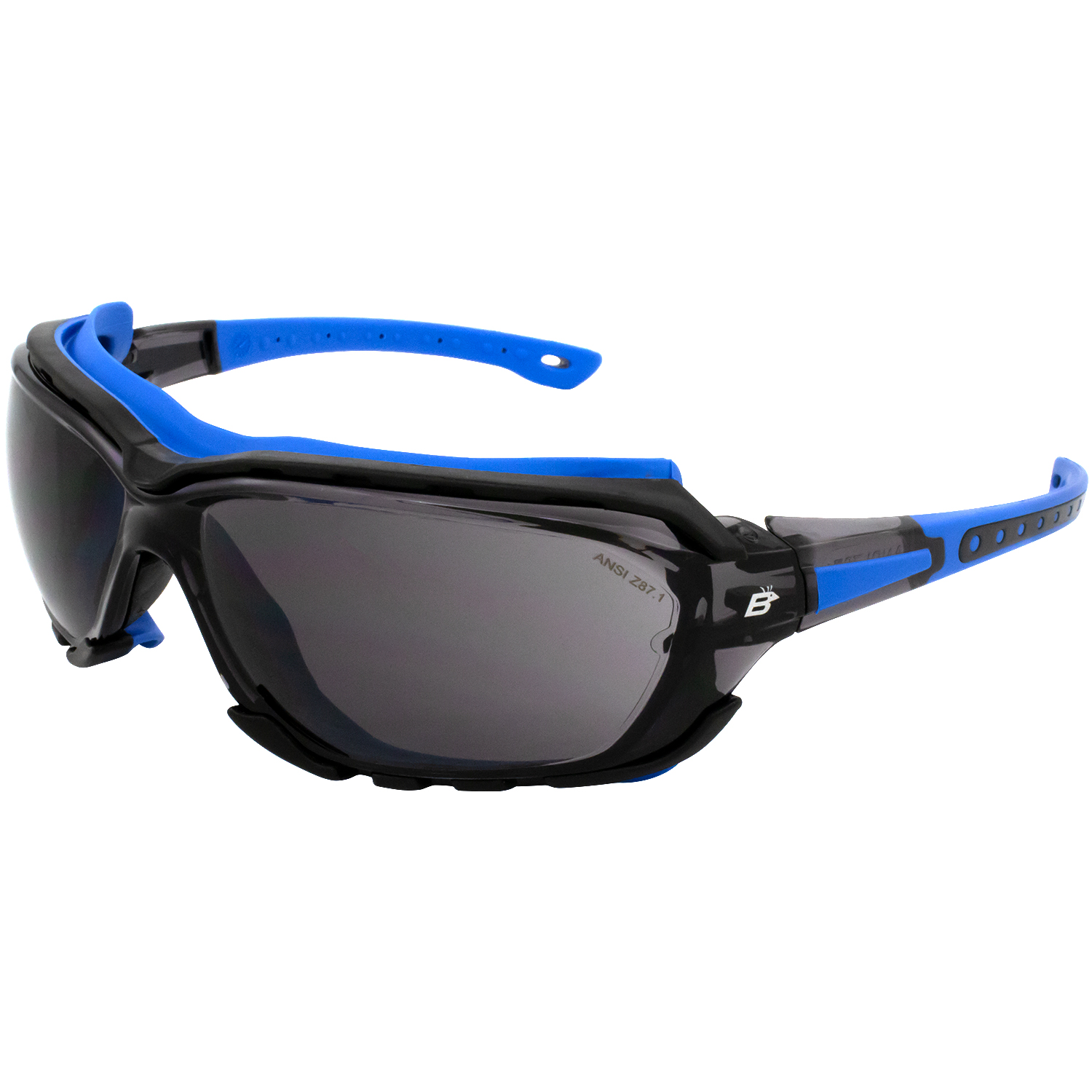 Birdz Eyewear Gasket Safety Padded Motorcycle Sport Sunglasses Blue with Smoke Lens - image 1 of 7