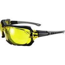 Birdz Eyewear Gasket Safety Padded Motorcycle Sport Sunglasses Grey with Clear Lens