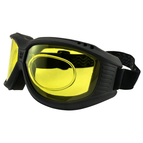 Birdz Eyewear Hawk Over The Glasses Motorcycle Goggles Biker Anti-Fog Yellow Lenses ANSI Z87.1 Safety Rated