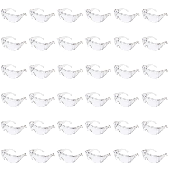 Birdz Eyewear Visitor High Impact Safety Glasses, Bulk 36-Pack Goggles Fits Over The Glasses Clear Frame, Lens, Max UV Protection Side Shields, Anti-Glare Brow Guard