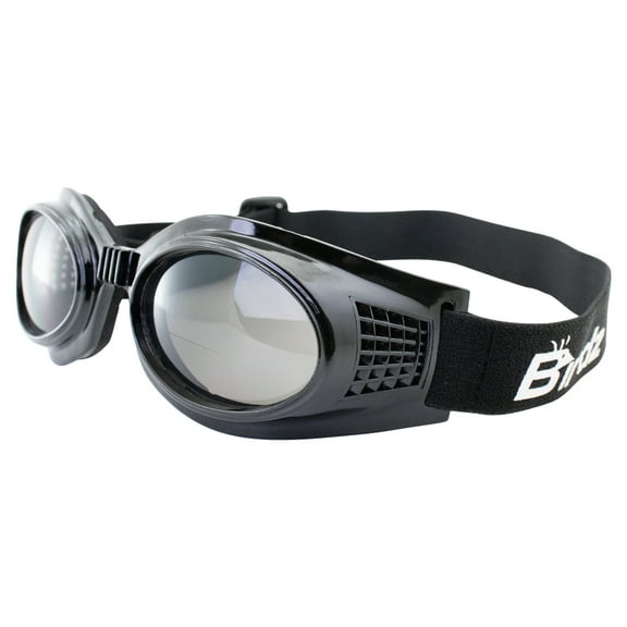 Birdz Eyewear Kite Bifocal Motorcycle Goggles Soft-Padded Black Frame w/ Smoke Lens +1.0 Magnification