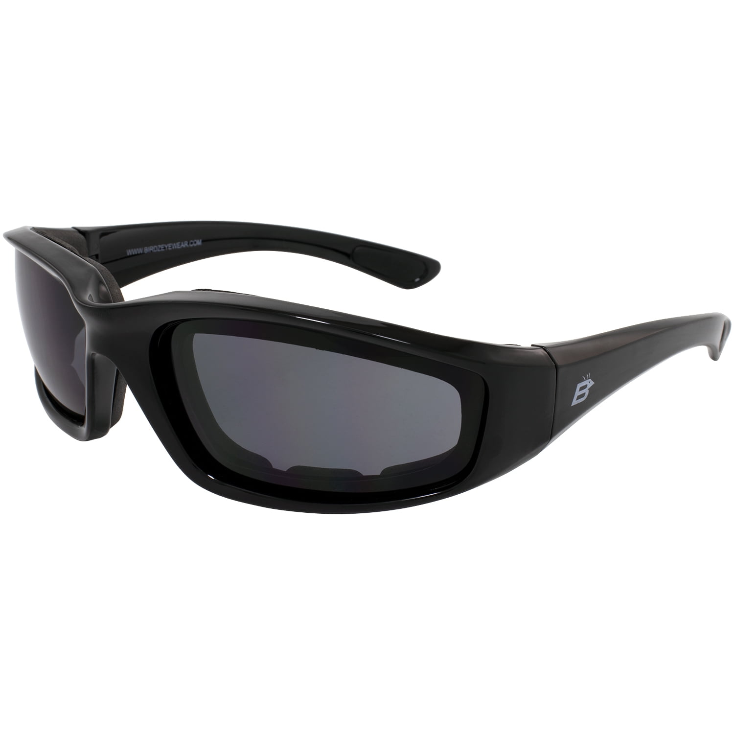 Birdz Eyewear Oriole Padded Motorcycle Riding Sunglasses Black