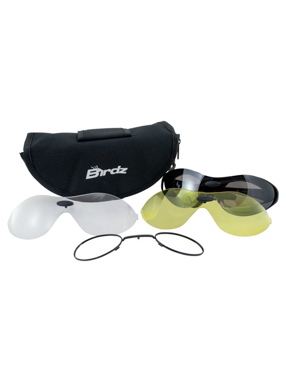 Eyewear Phoenix Interchangeable 3-Lens Goggle Sunglasses Kit with Padded Matte Black Frames