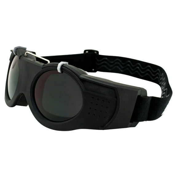 Birdz Eyewear Steam-Punk Motorcycle Goggles Premium Eye Protection with Dark Lenses in Black for Extreme Environments