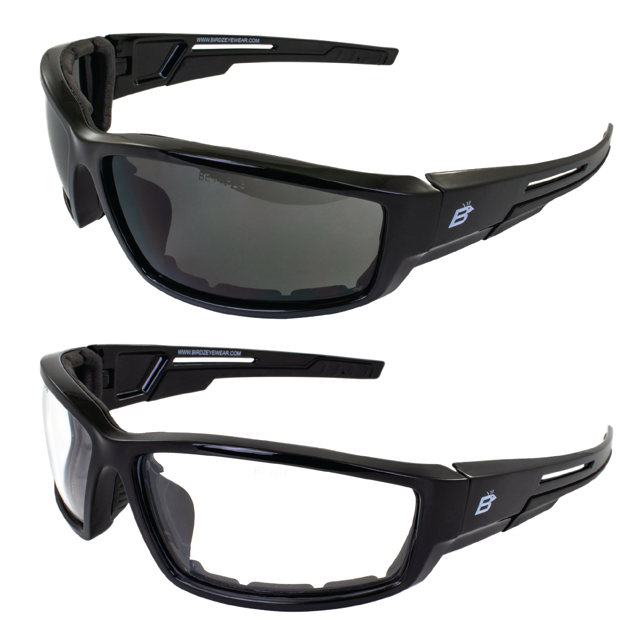 Birdz Eyewear Swoop Anti-Fog Padded Motorcycle Riding Sunglasses Black Frame Lenses for Day & Night ANSI Z87 .1 - image 1 of 7