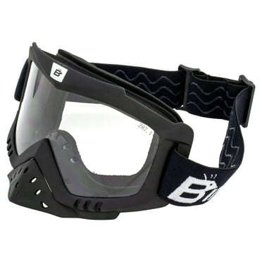 Birdz Eyewear Toucan Motorcycle ATV UTV Motocross Ski Padded Goggles with Detachable Nose Guard (Clear)