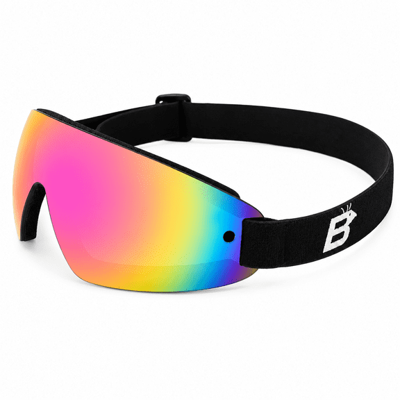 Birdz Eyewear Wing Skydiving Parasailing Goggles with One Piece ReflecTech Pink Mirror Lens