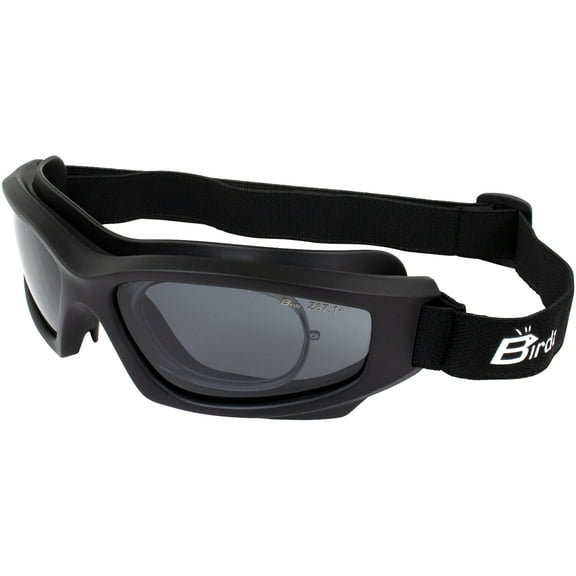 Birdz Flyer Sports Skydiving Construction Safety Goggles Anti-Fog Lens Rx Adapt (Smoke)