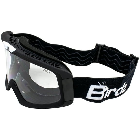Birdz Eyewear Pelican Fitover Padded ATV Motorcycle Riding Over The Glasses (OTG) Goggles Black