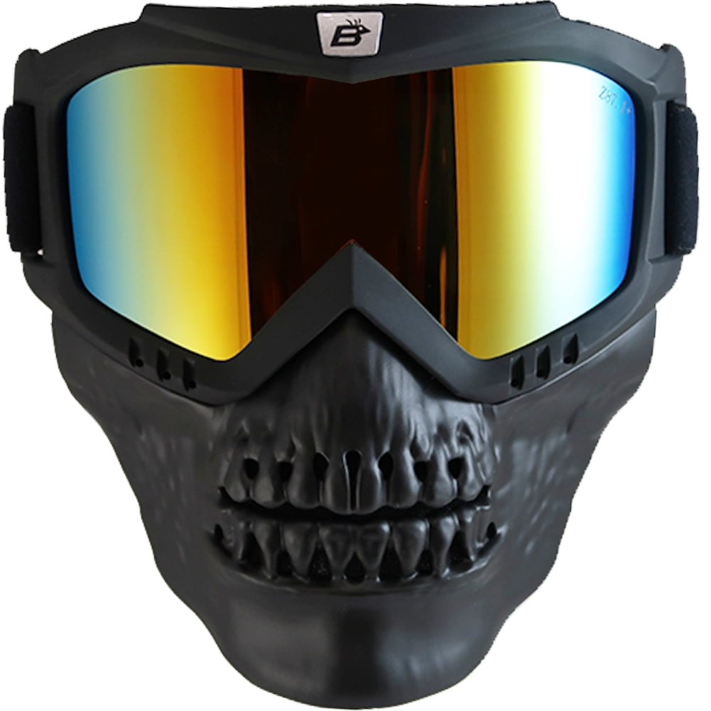 【利益還元祭】開催中！今年最後の大セール Birdz Goggle Riding Motorcycle ATV Padded Black Skullbird スキー・スノーボードアクセサリー