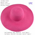 thumbnail image 1 of Birinta 1PC Sun Hat Widen Brim Sun Solid Color Summer Outdoor Fashion Ladies Big Brimmed Straw Hat Women Accessories Random Color, 1 of 10
