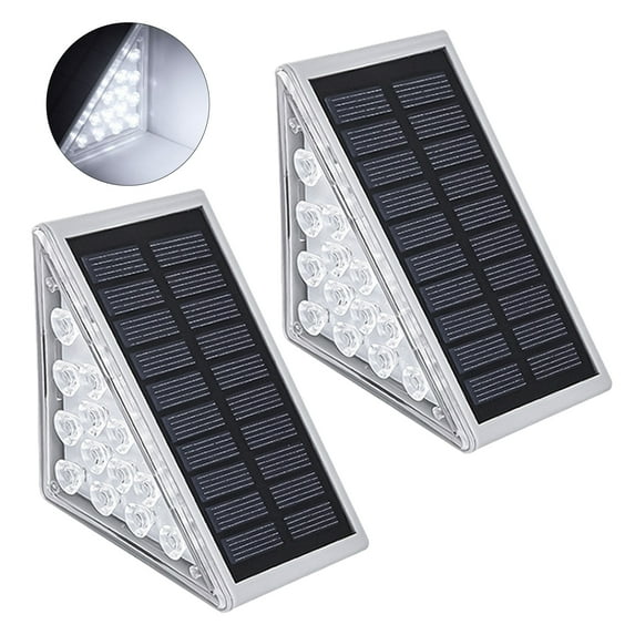 Birinta 2Pcs Outdoor Step Light Solar Deck Lamp High Brightness Waterproof No Wiring Required Easy to Install Solar Outdoor Light LED Pathway Lighting