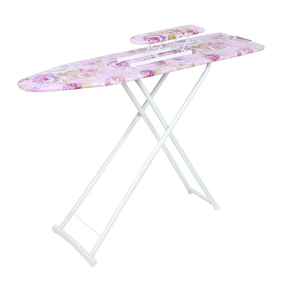 Birinta 42 Inch Ironing Board, Full-Size Foldable Ironing Board, Foldable Household Ironing Board, Extended Ironing Board Outside with Heat-Resistant Cover-Purple