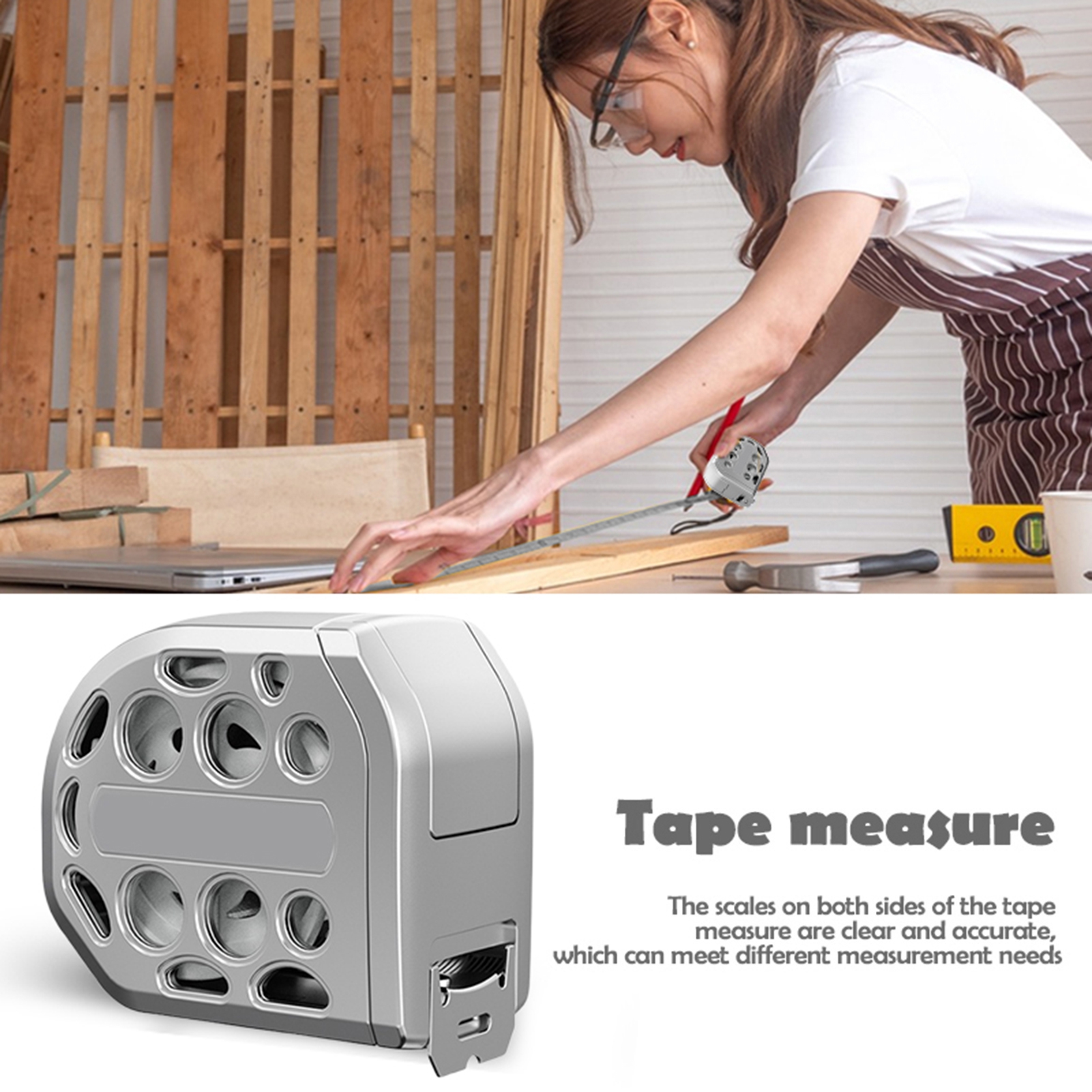 25ft Retractable Stainless Steel Tape Measure - Dual Sided, Waterproof, Hollow Design, Rustproof