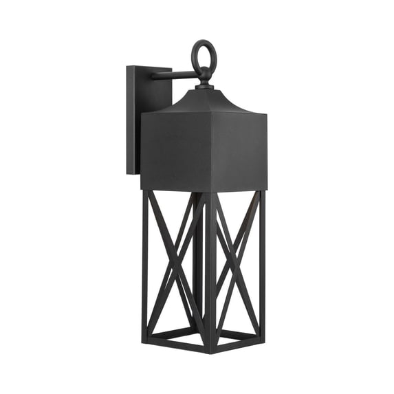 Birkdale Collection One-Light Modern Farmhouse Textured Black Outdoor Wall Lantern