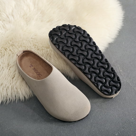 Birken cork mules cow suede casual shoes