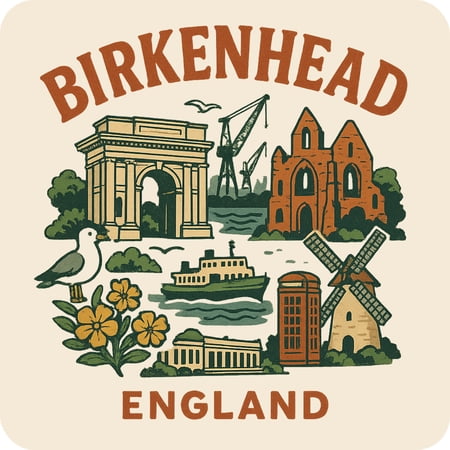 Birkenhead England Keepsakes Souvenir Vinyl Sticker – Destination Travel Keepsake Collectible (3-Inches Wide)
