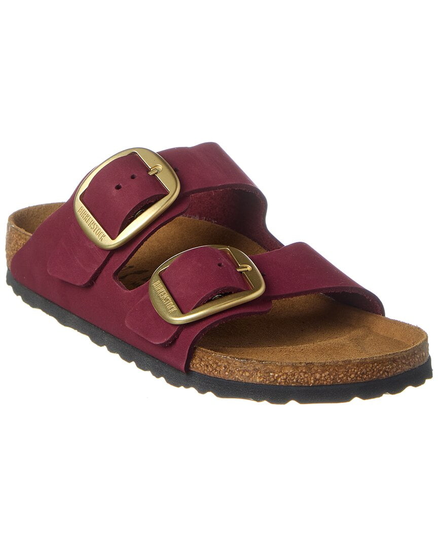 Birkenstock Arizona Big Buckle Narrow Fit Leather Sandal, 40, Red