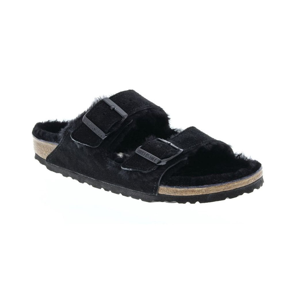 Birkenstock Arizona Fur Unisex Black Sandals Women's 6M/Men's 4M(37 EU)