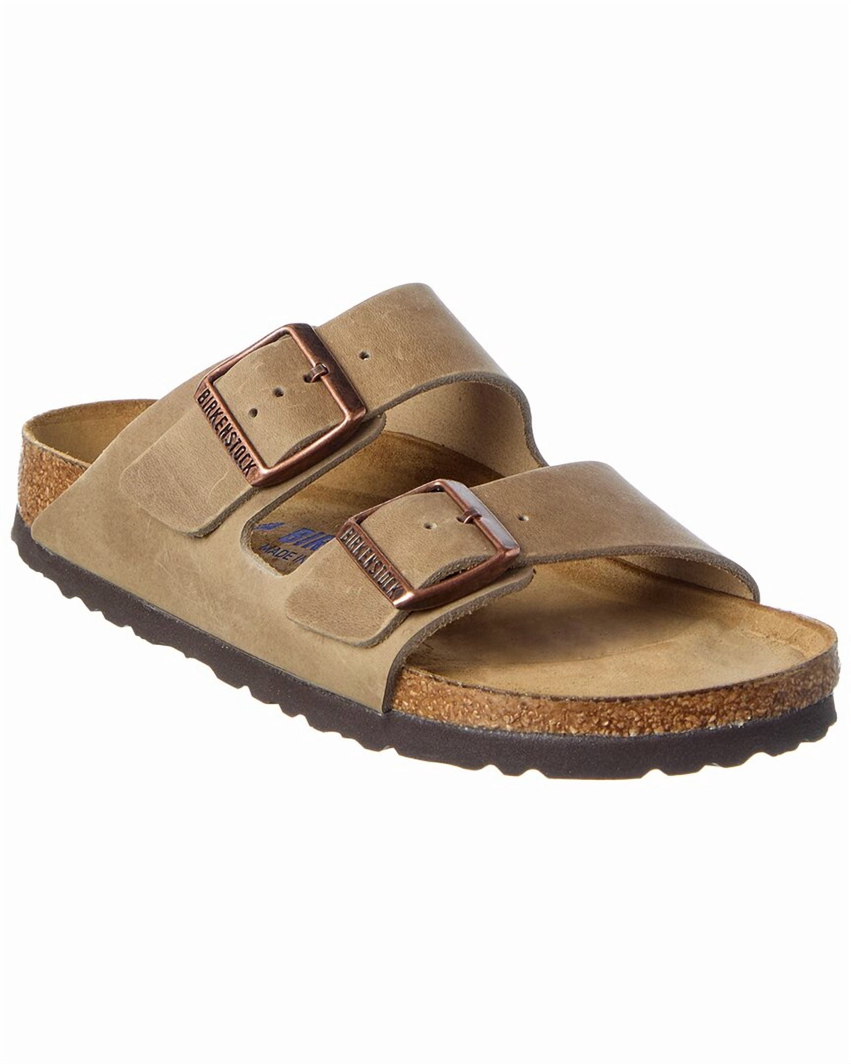 Birkenstock Women's Arizona Soft Footbed Oiled Nubuck Leather Narrow Sandal, 35