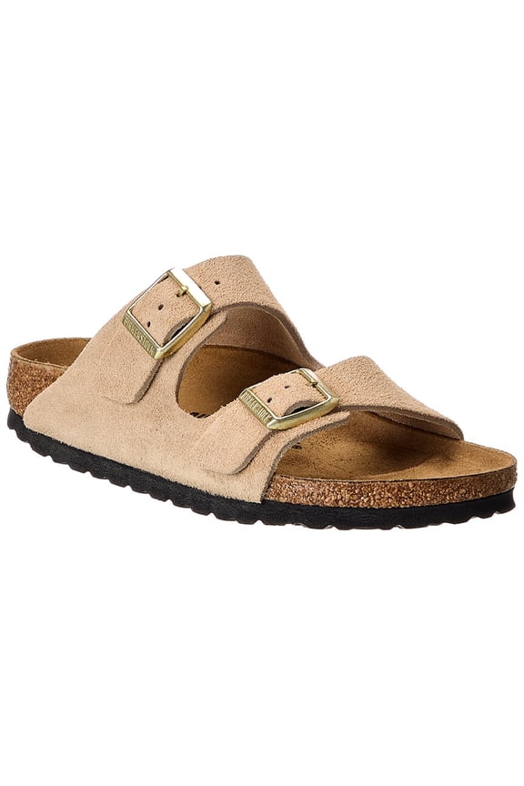 Two-Strap Suede Arizona Sandals Neutrals (Women's)