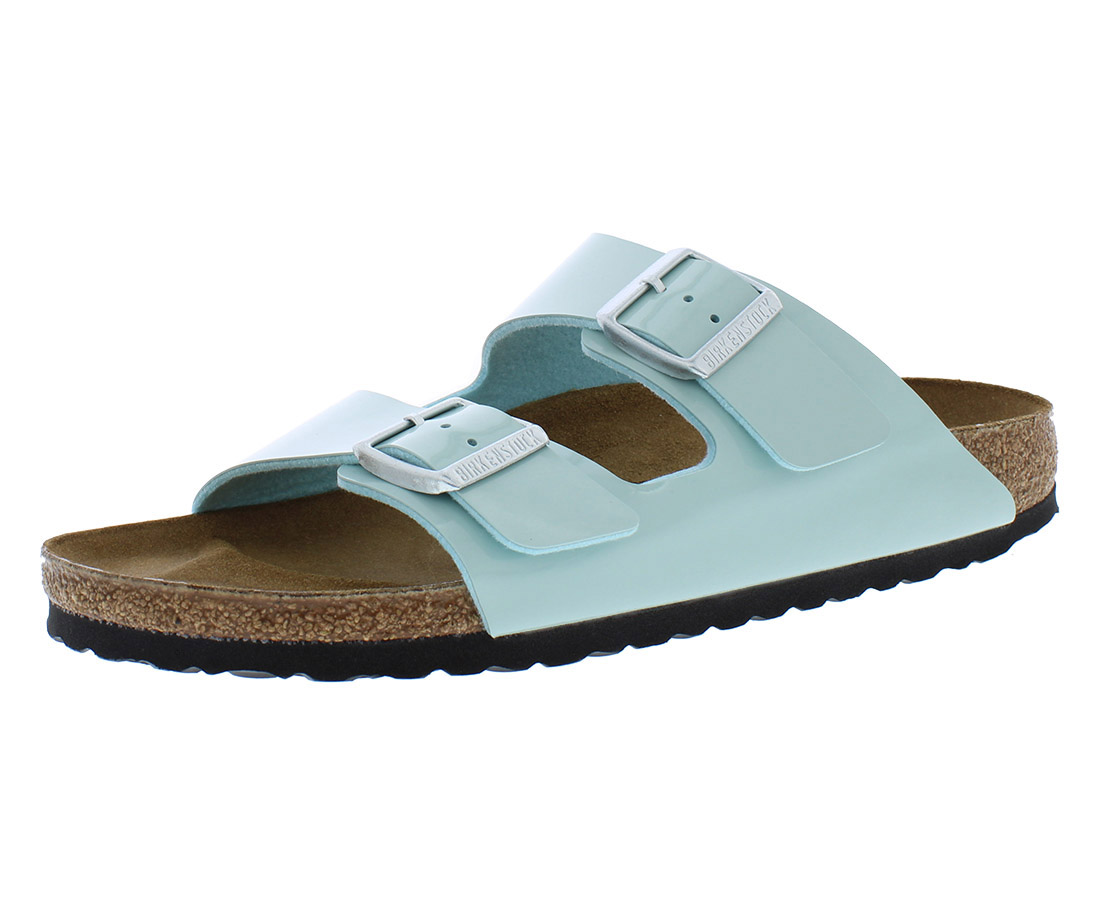 Birkenstock Arizona Narrow Unisex Shoes Size 2, Color: Patent Surf Green