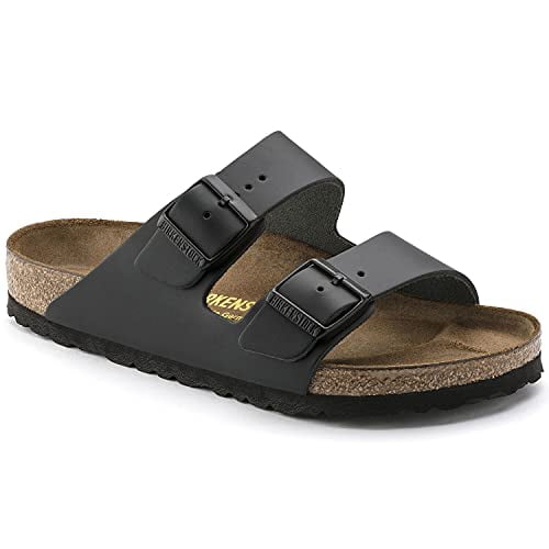 Birkenstock Arizona Natural Leather Black Unisex Sandals (US W 7.0 / M 5.0)