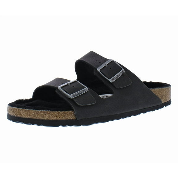 Birkenstock Arizona Shearling Unisex Shoes Size 13, Color: Desert Black