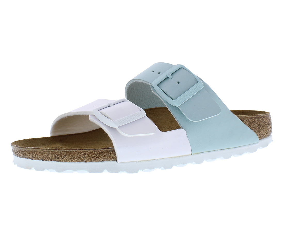 Birkenstock Arizona Split Narrow Unisex Shoes Size 6, Color: White/ Surf Green