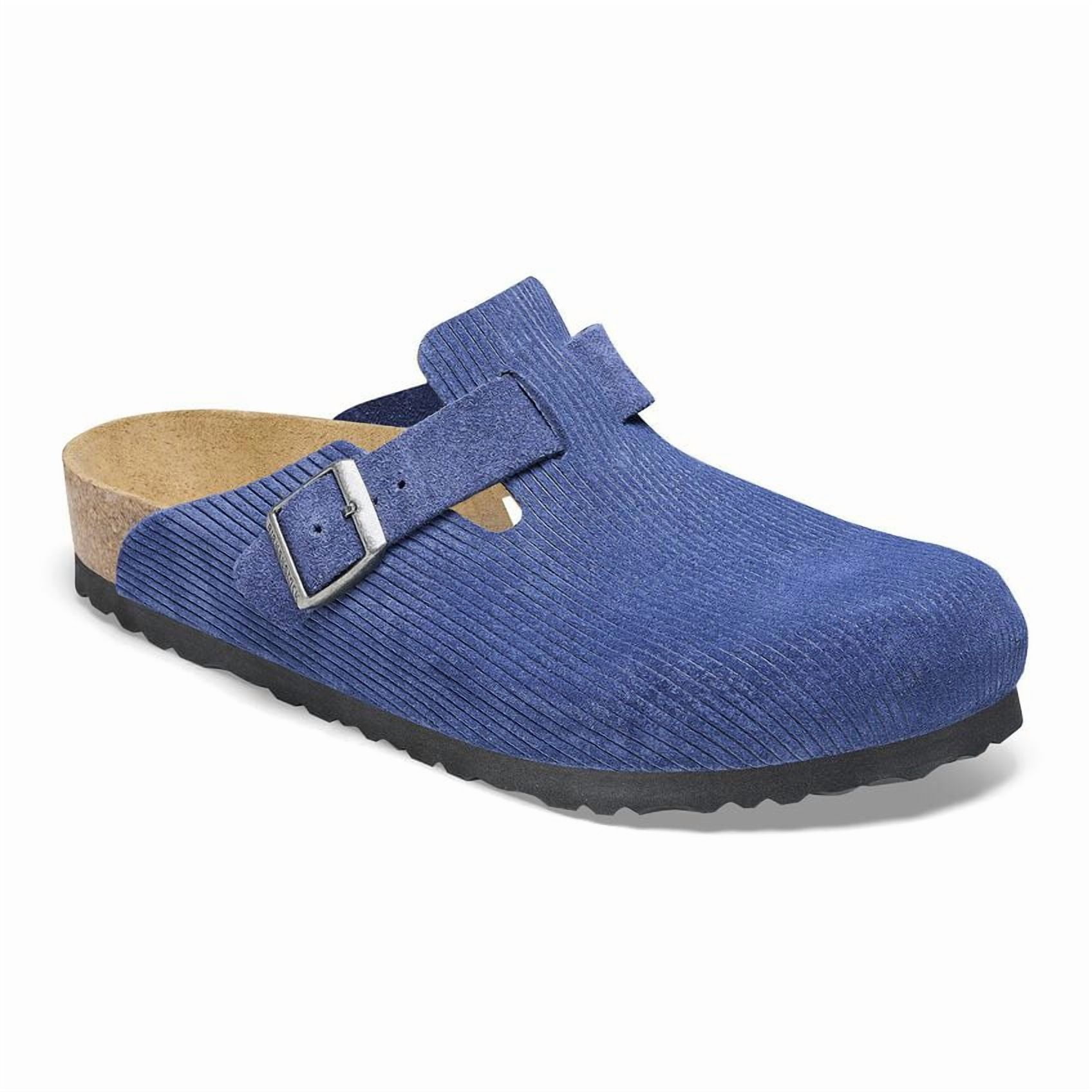 靴 BIRKENSTOCK BOSTON BS 38 Birkenstock Boston BS Narrow Suede Clog, 38, Blue - Walmart.com