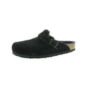 Birkenstock Boston Shearling Suede Black Unisex Slip-On Clog 0259881-0259883