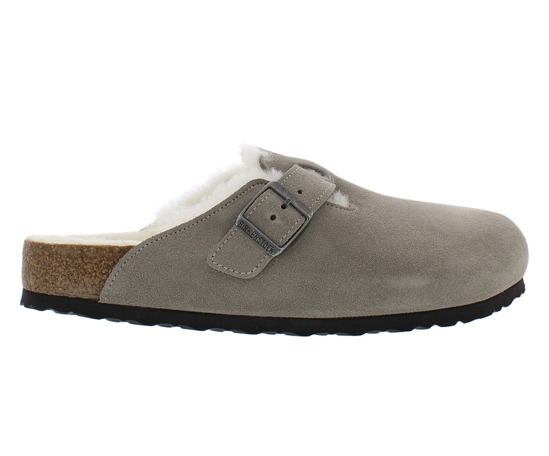 Birkenstock Boston VL/ Shearling Unisex Shoes Size 8, Color: Stone Coin