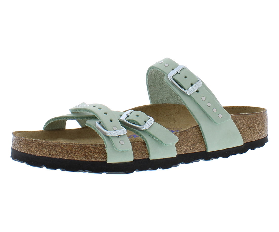 Birkenstock Franca Leather Unisex Shoes Size 4, Color: Matcha