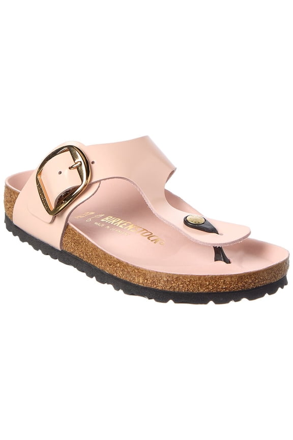 Gizeh Big Buckle Patent Sandal, 37, Pink