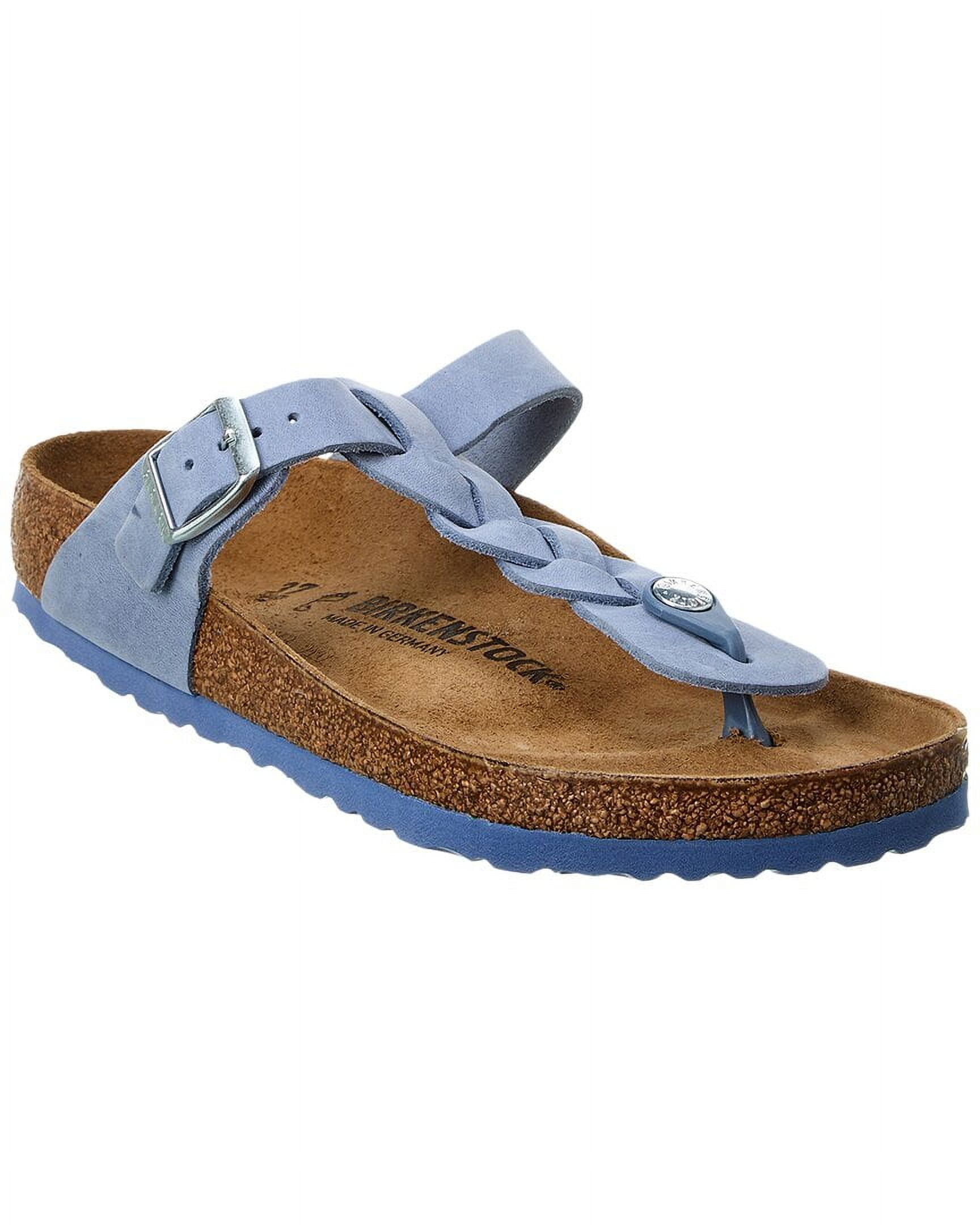 Birkenstock Gizeh Braided Waxy Leather Sandal, 37, Blue