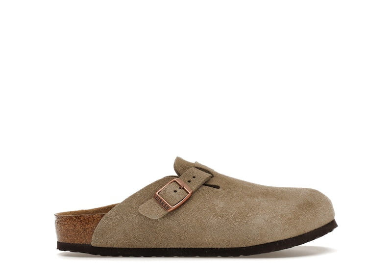 Birkenstock Kid's Boston Suede Taupe (Narrow Fit) Sandals, from StockX