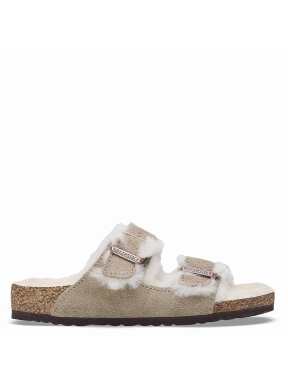 Kids Taupe Arizona Shearling Slides, Brand Size 31 (13.5 Big Kids)