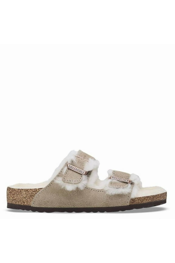 Kids Taupe Arizona Shearling Slides, Brand Size 31 (13.5 Big Kids)