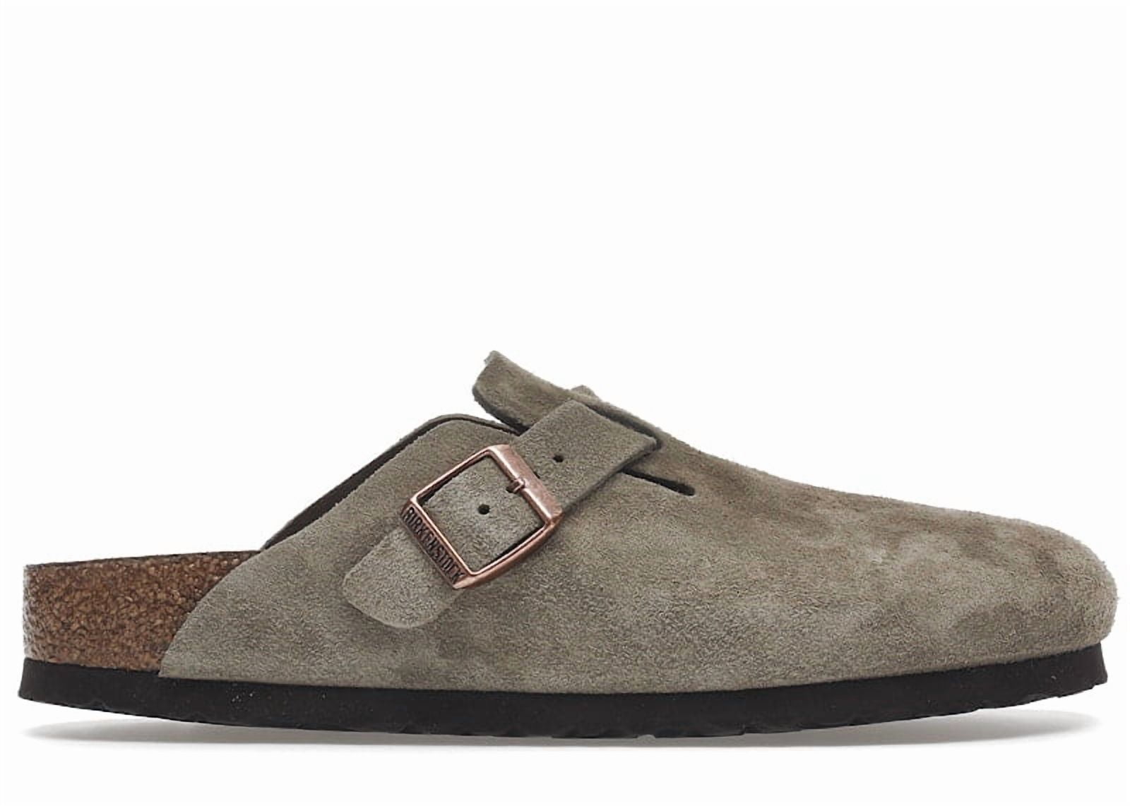 Birkenstock Men's Boston Soft Footbed Suede Taupe (Narrow Fit