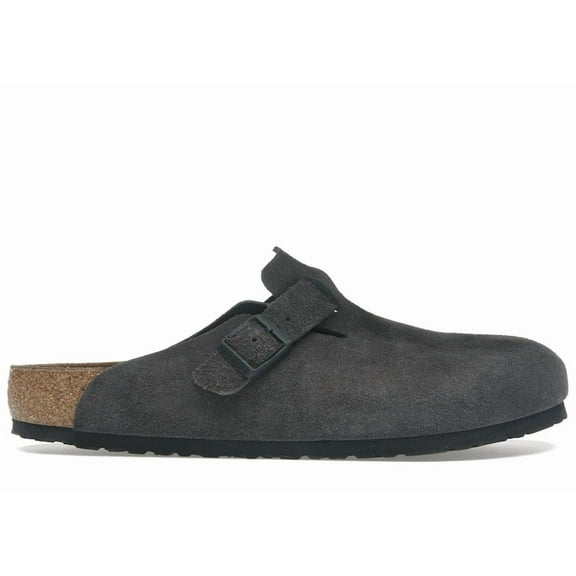 Birkenstock Men's Boston Suede Velvet Grey Sandals, from StockX